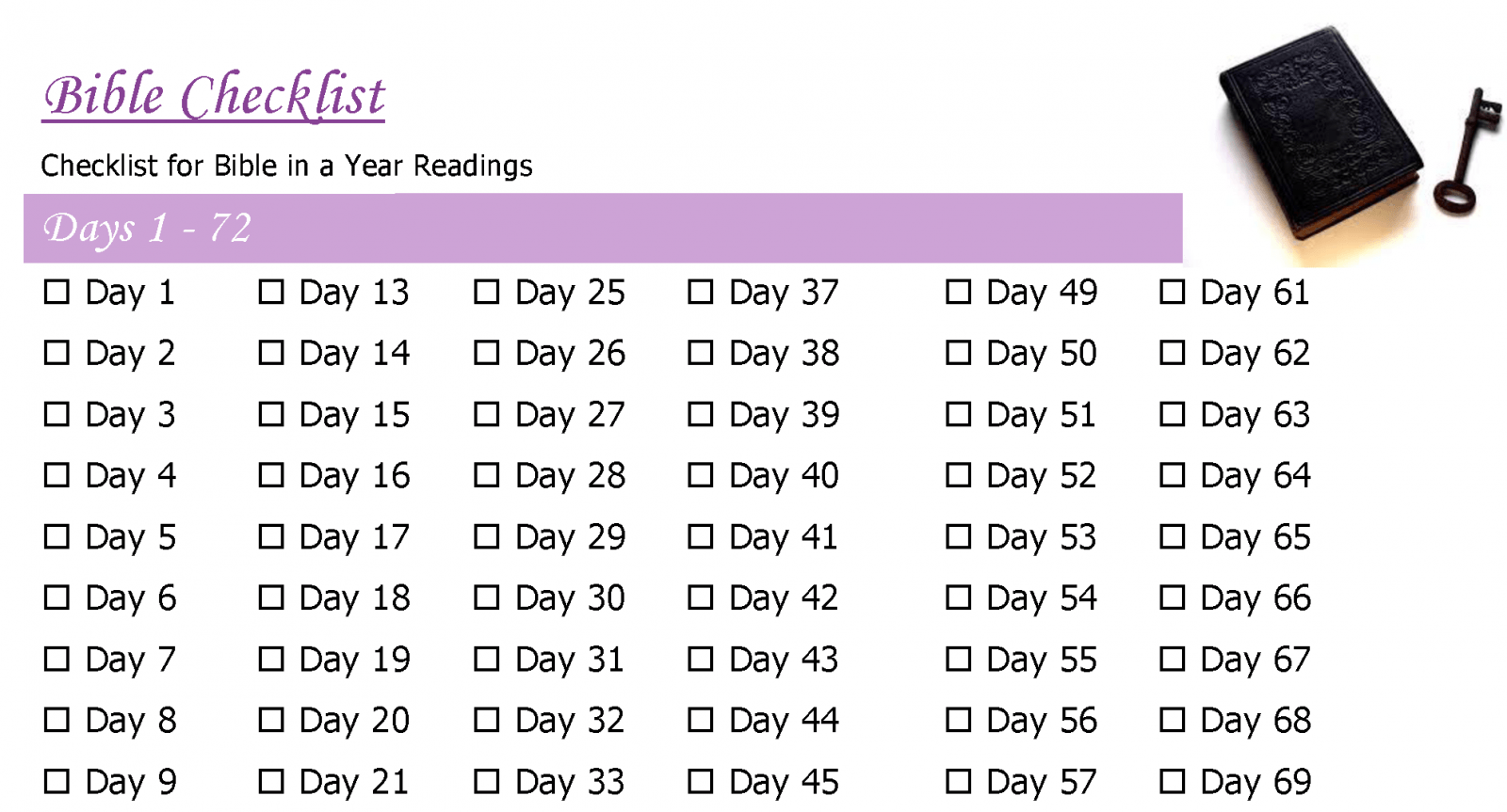 Bible In A Year Checklist Curious And Cozy