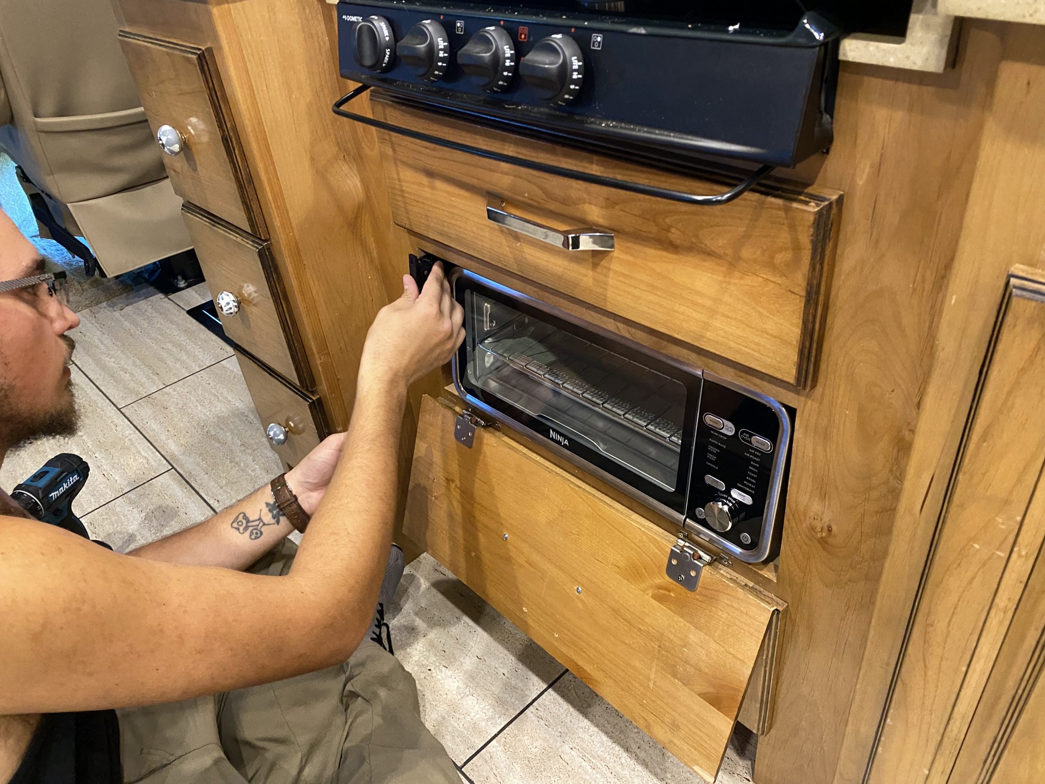 BuiltIn RV Toaster Oven Air Fryer Curious and Cozy